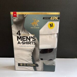 Beverly Hills Polo Club Men's Soft Cotton A-Shirts - 4 Pack
